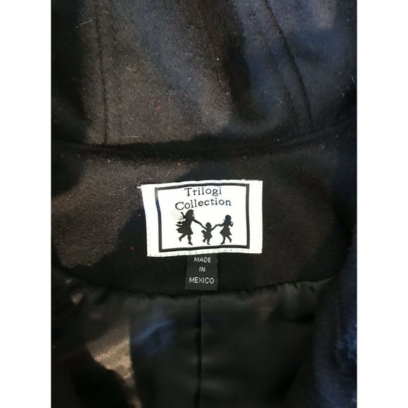 VTG Trilogi Collection Wool Over Coat Fur hood - Picture 3 of 7